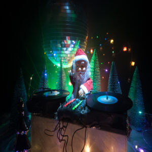 Image of Santa Claus on Vinyl DJ Decks